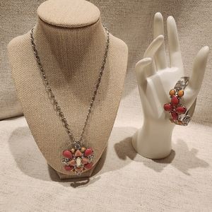 Lia Sophia "Sherbet" Necklace with Matching Stretch Bracelet